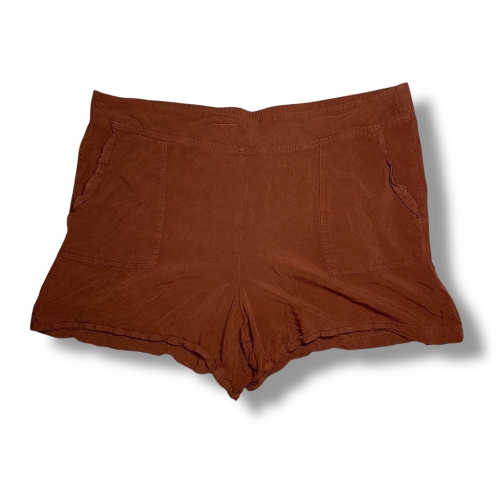 WILDFOX Rust Brown Rayon Lounge Shorts Women's Plus Size XXL‎ Drawstring Pockets